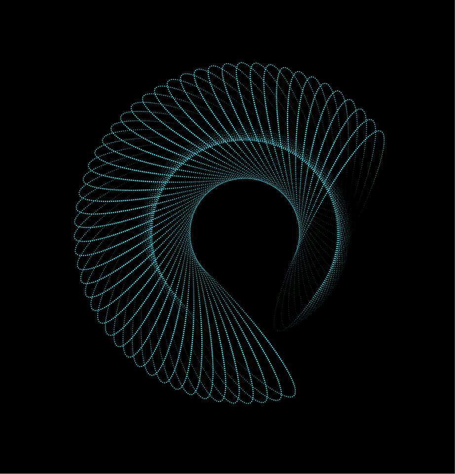 Abstract Green shapes on a black background