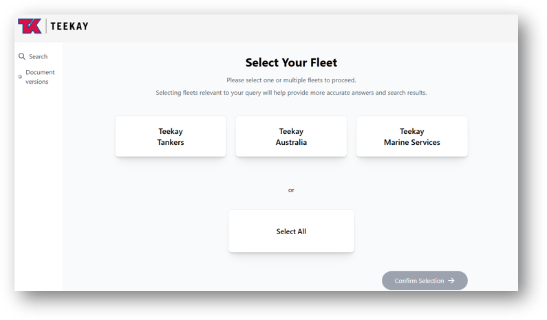 Teekay Shipping Ask Axel Dashboard