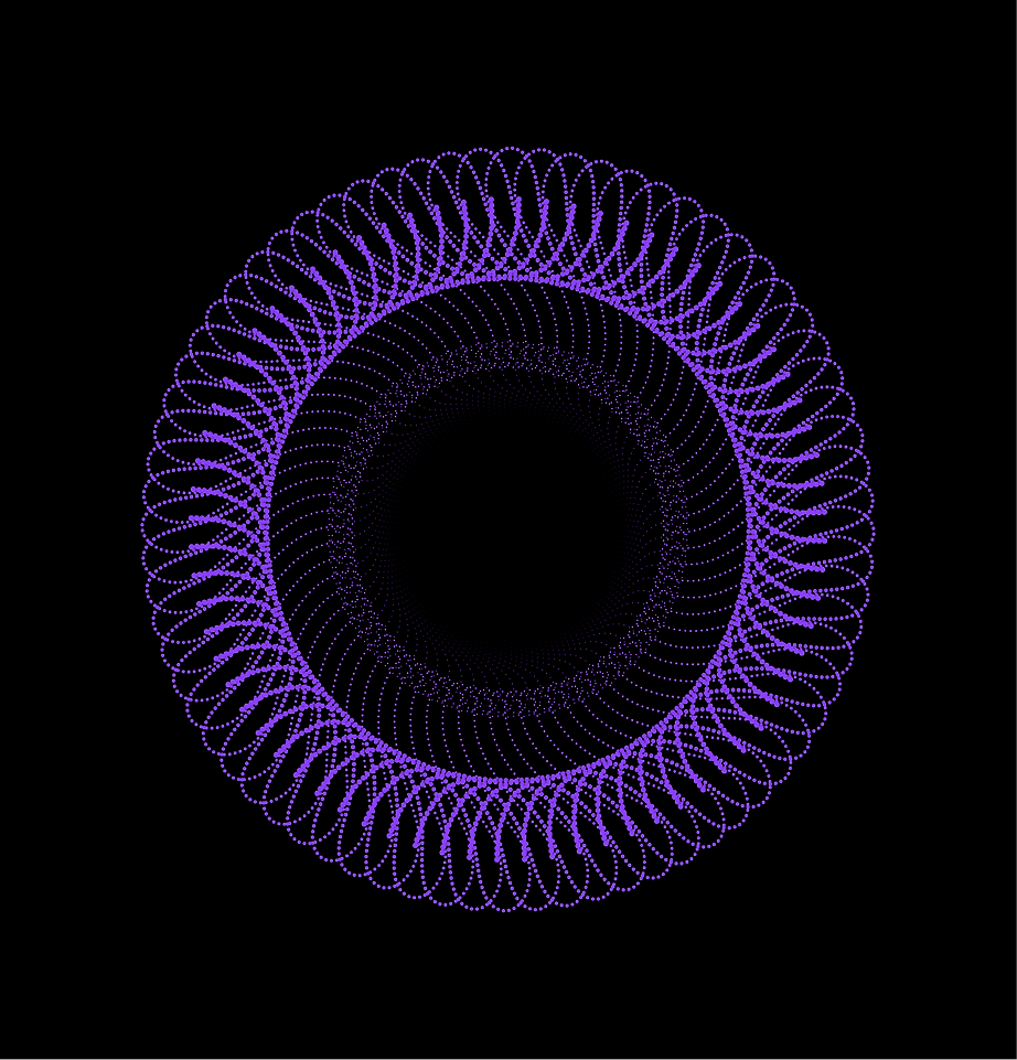 Abstract Purple shapes on a black background