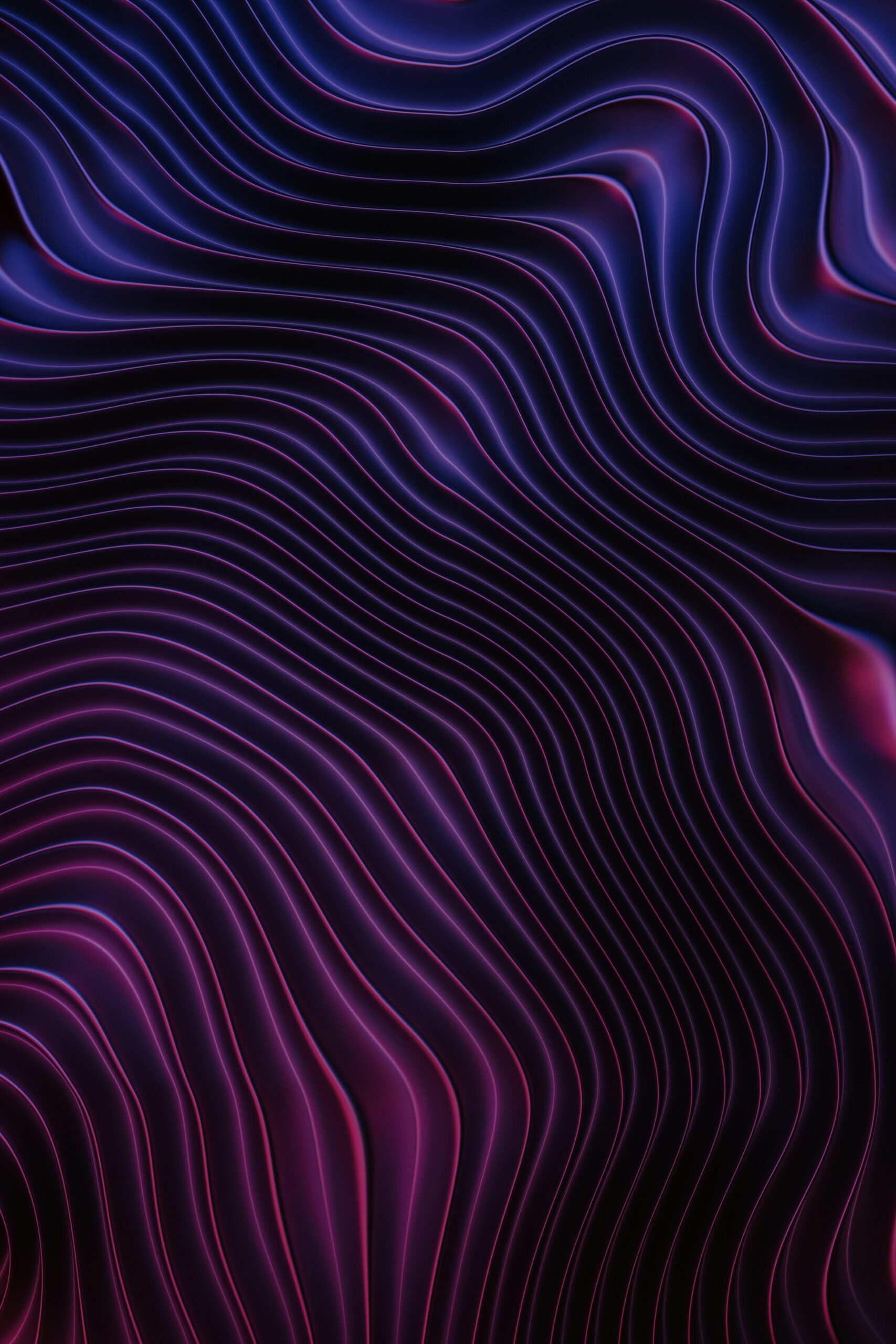 Topography style abstract purple and fuchsia squiggles on a dark background